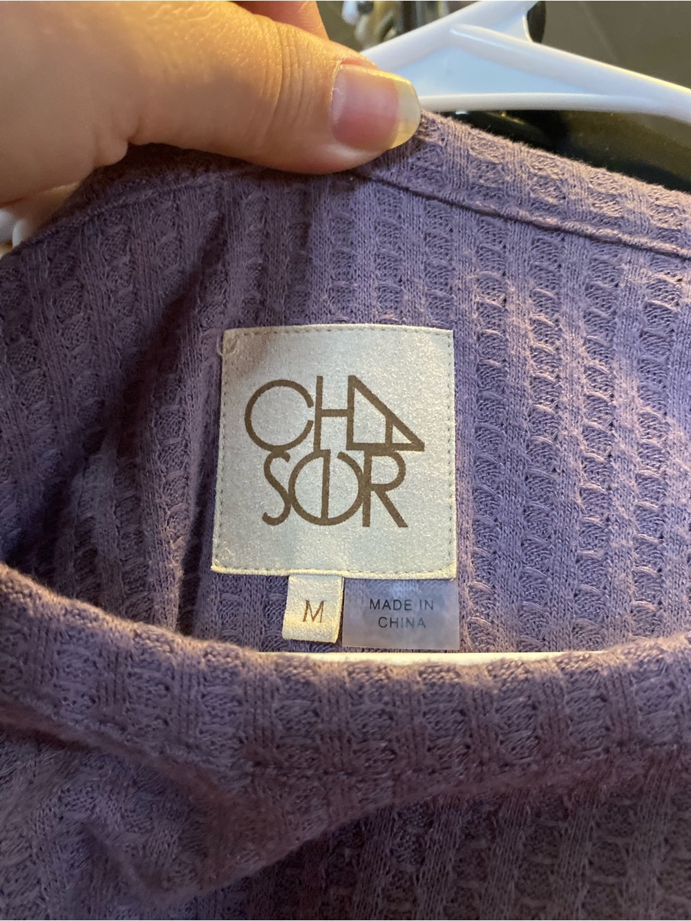 Relaxed Lavender Waffle Knit Long-Sleeve Top - Picture 3 of 4